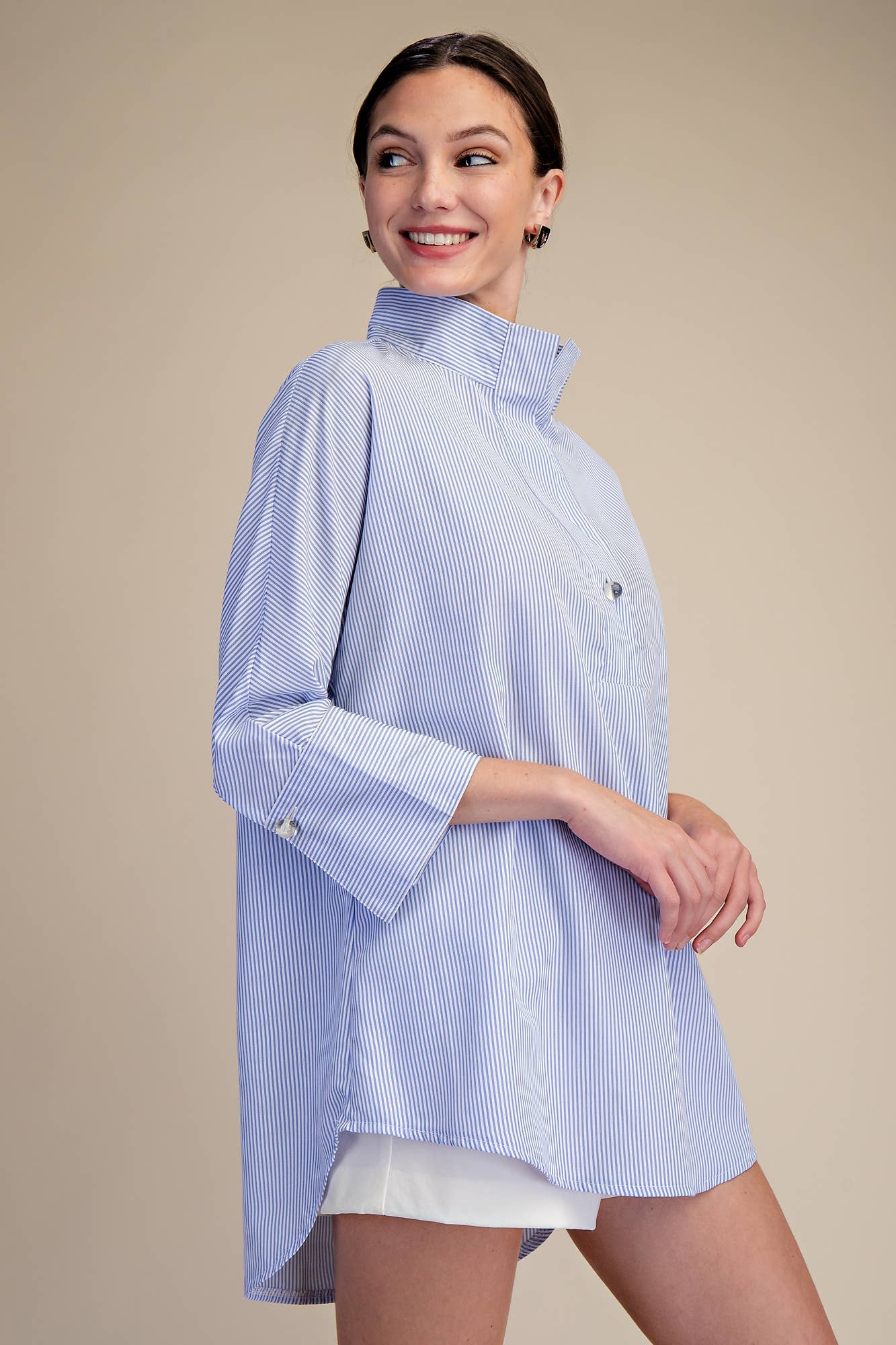 Mika Stand Neck Dolman Sleeves Shirt
