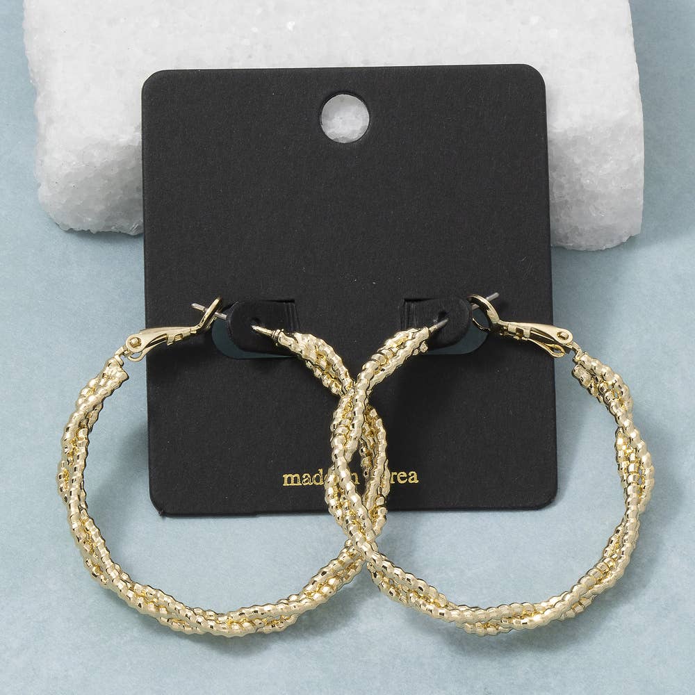Boden Twisted Rope Texture Statement Hoop Earrings