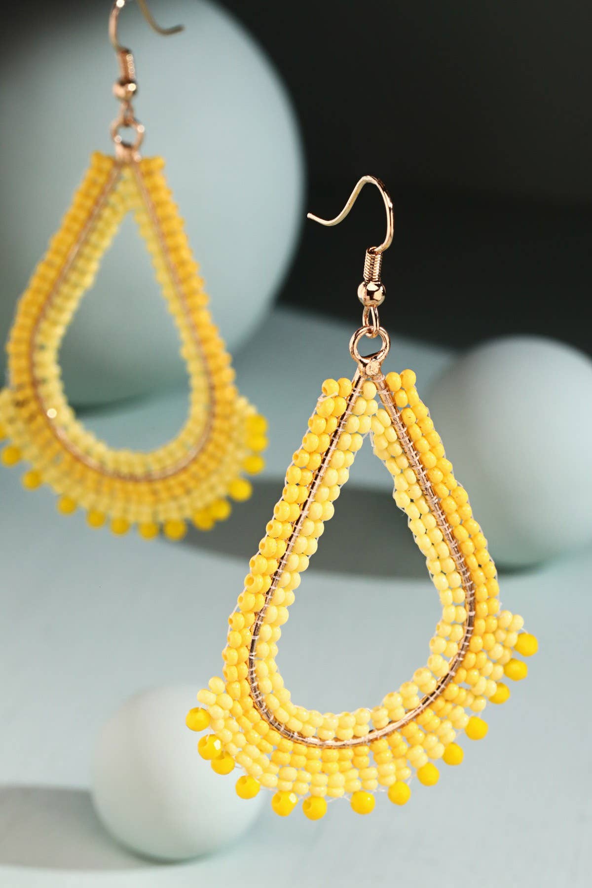 Stuart Vibrant Seed Bead Teardrop Earrings