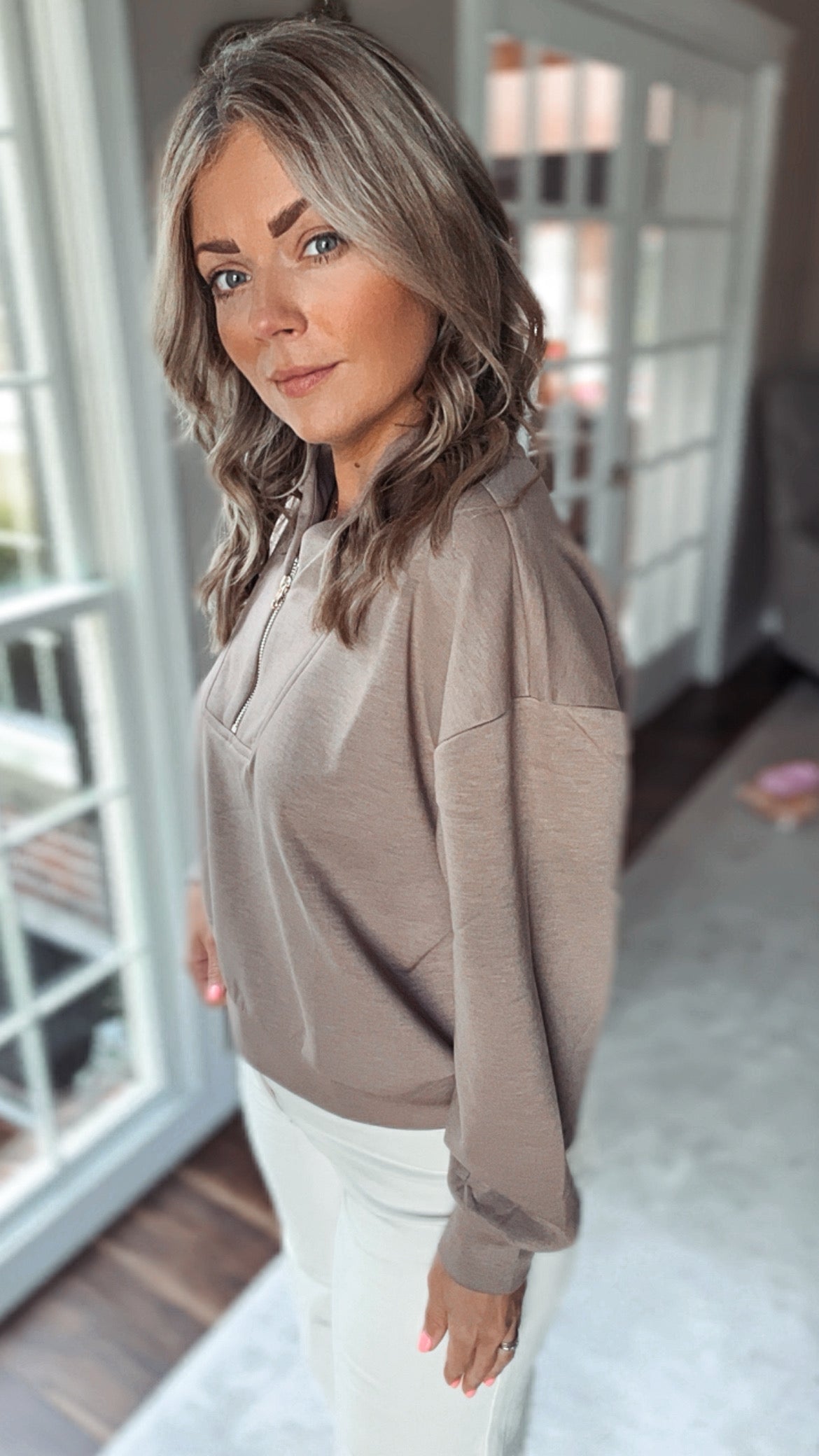 Torrey Zip Pullover Top