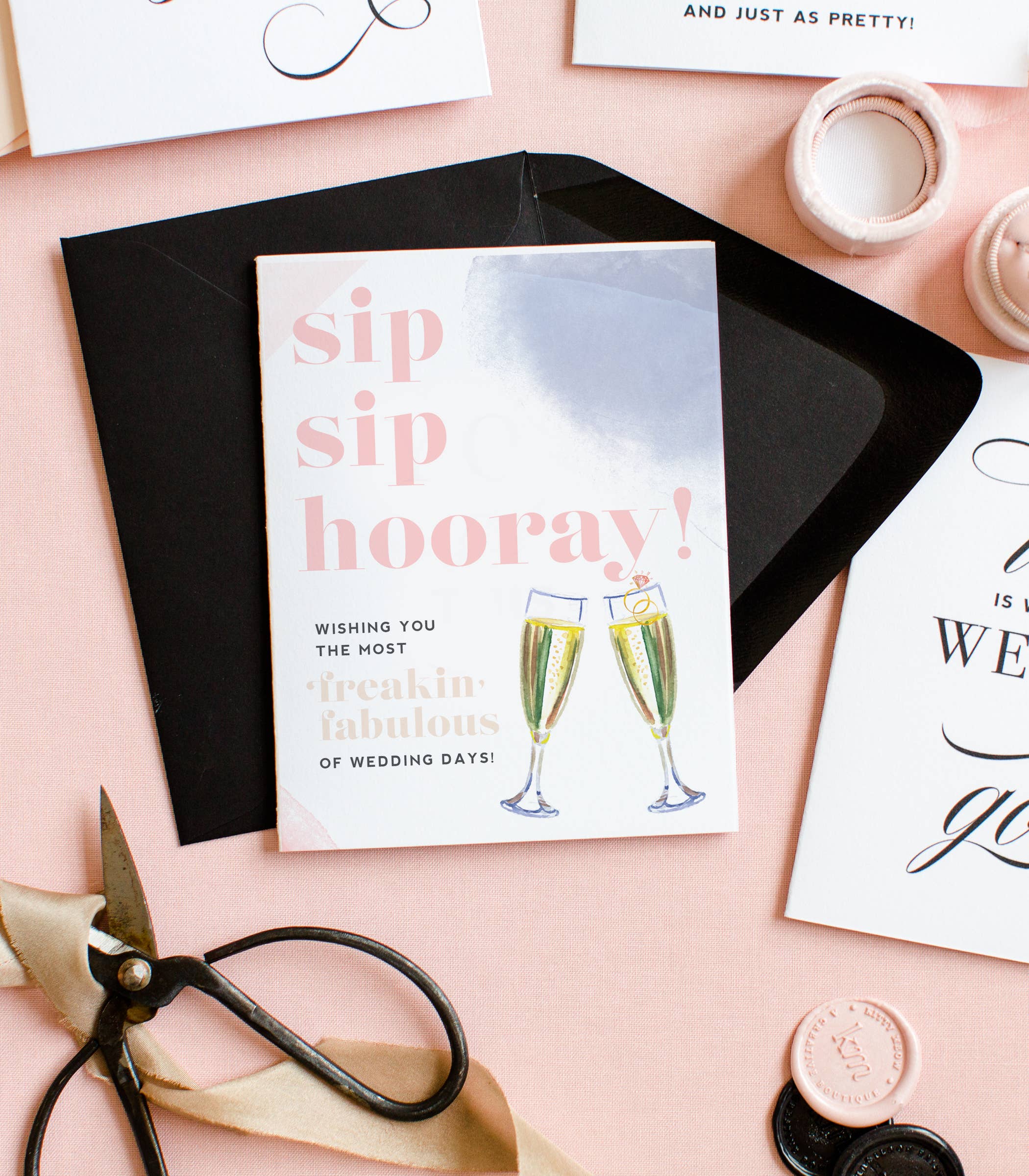 Sip Sip Hooray Freakin Fabulous Wedding Greeting Card