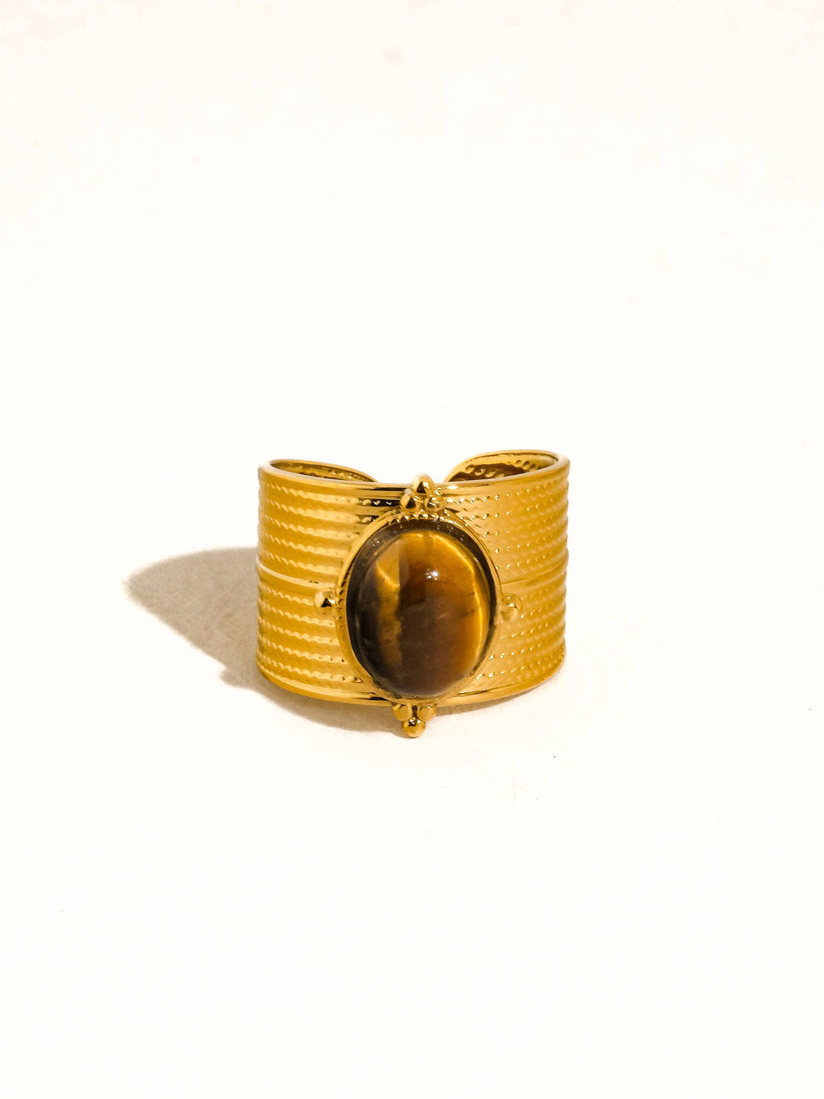 Flânerie by MAIQ Oasis 18K Gold Non-Tarnish Stone Bold Adjustable Ring