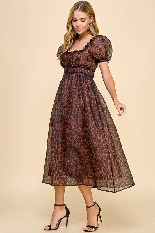 Hannah Animal Print Midi Dress FINAL SALE