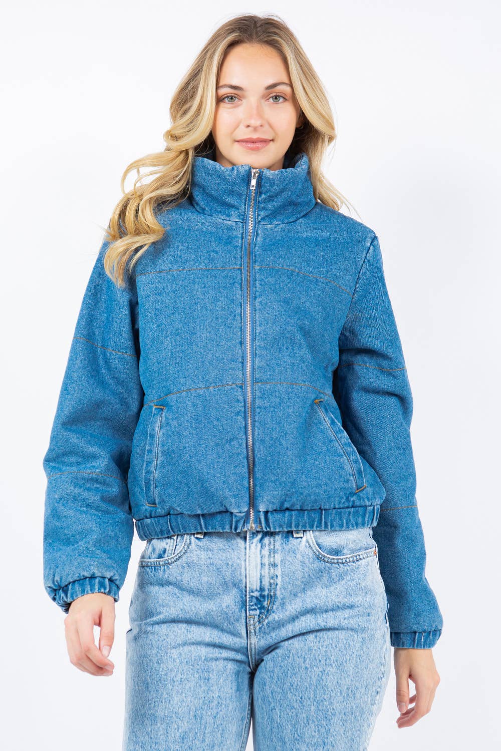 Milburn Oversized Denim Puffer Jacket