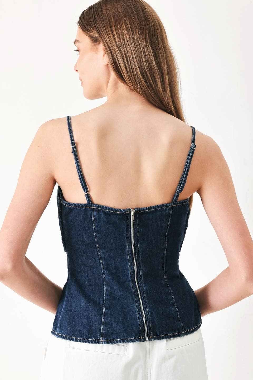 Briana Denim Twist Tank