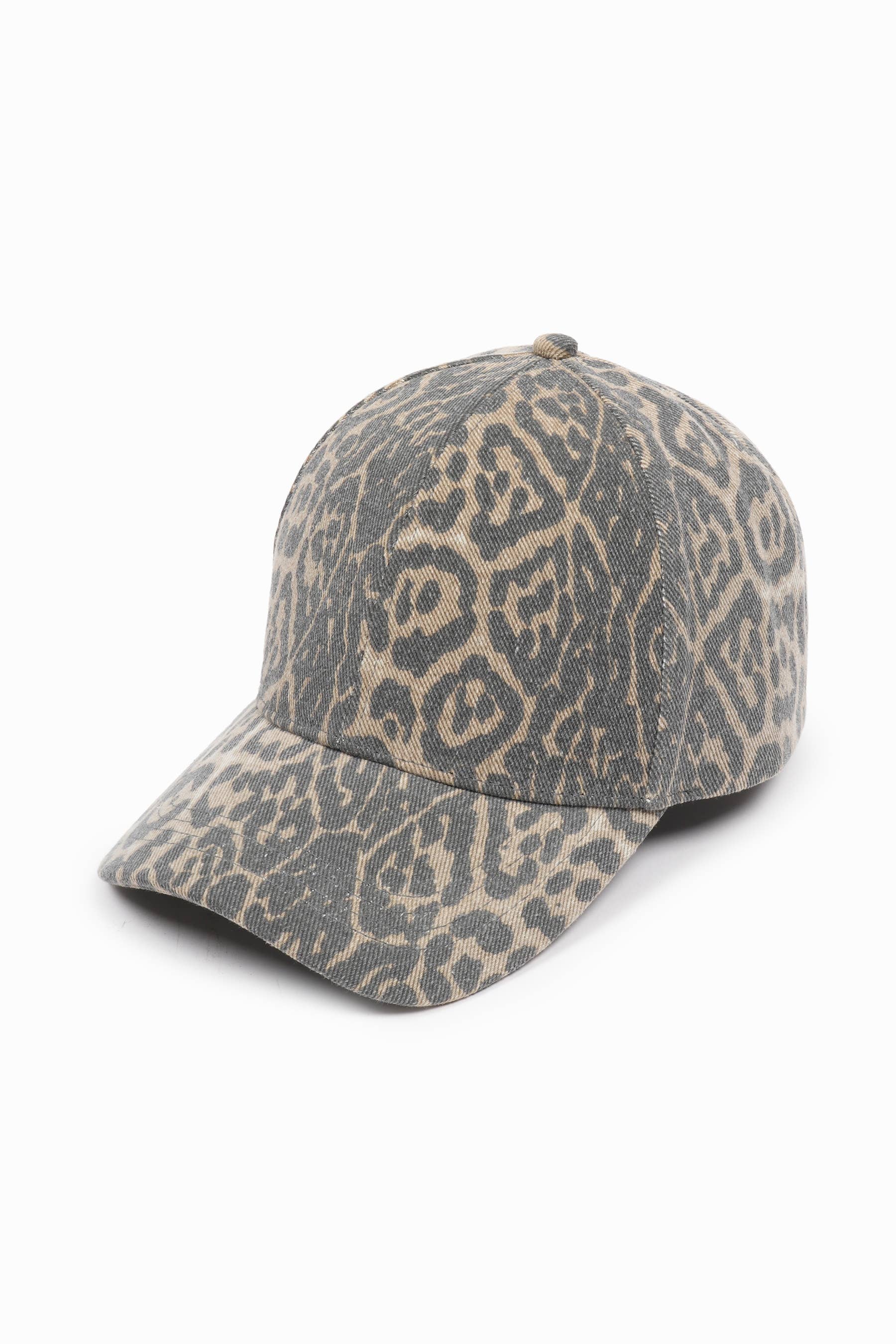 Abe Washed Leopard Print Trucker Hat