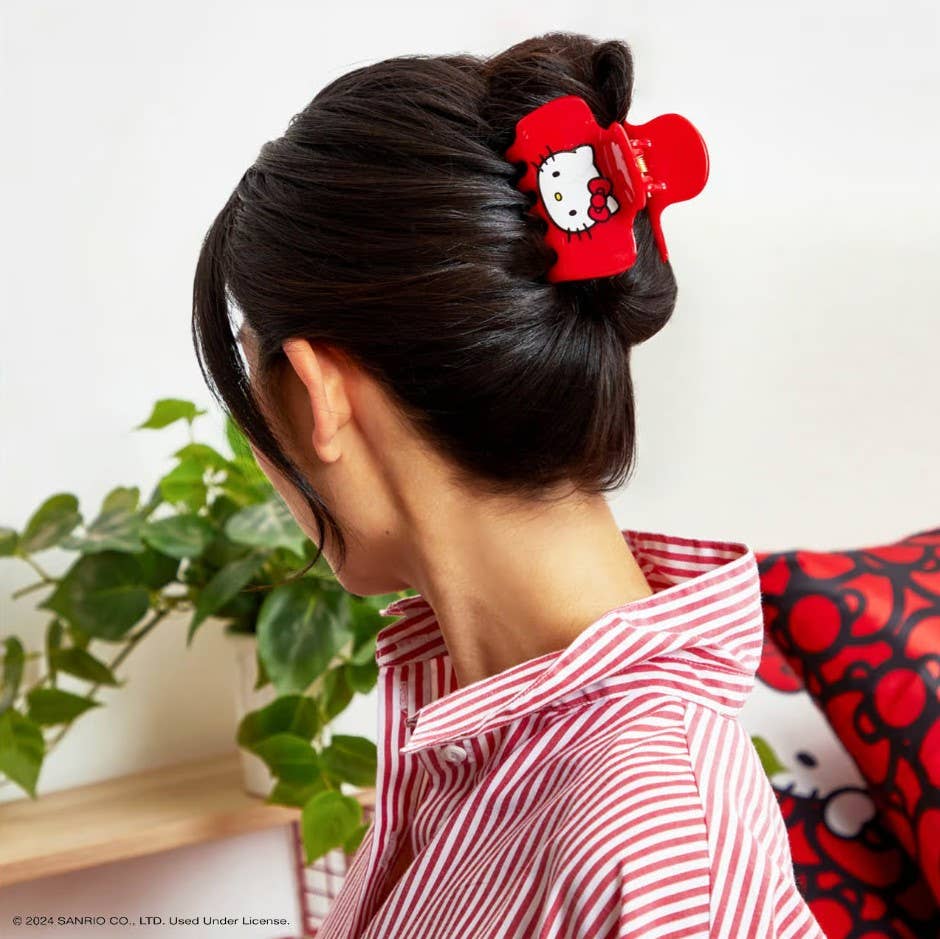 KITSCH Hello Kitty x Kitsch Recycled Puffy Claw Clip- Kitty Face