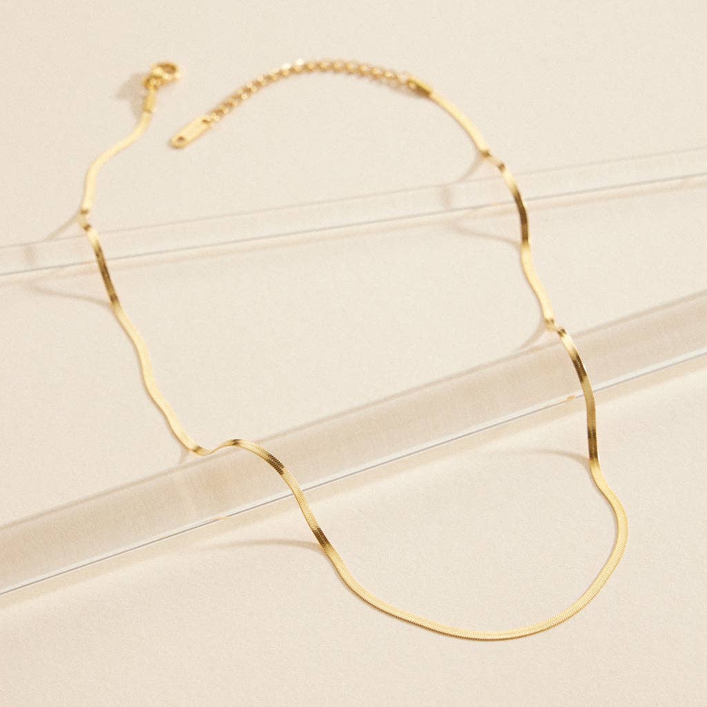 Hene Snake Chain Gold Dip Stainless Steel Necklace