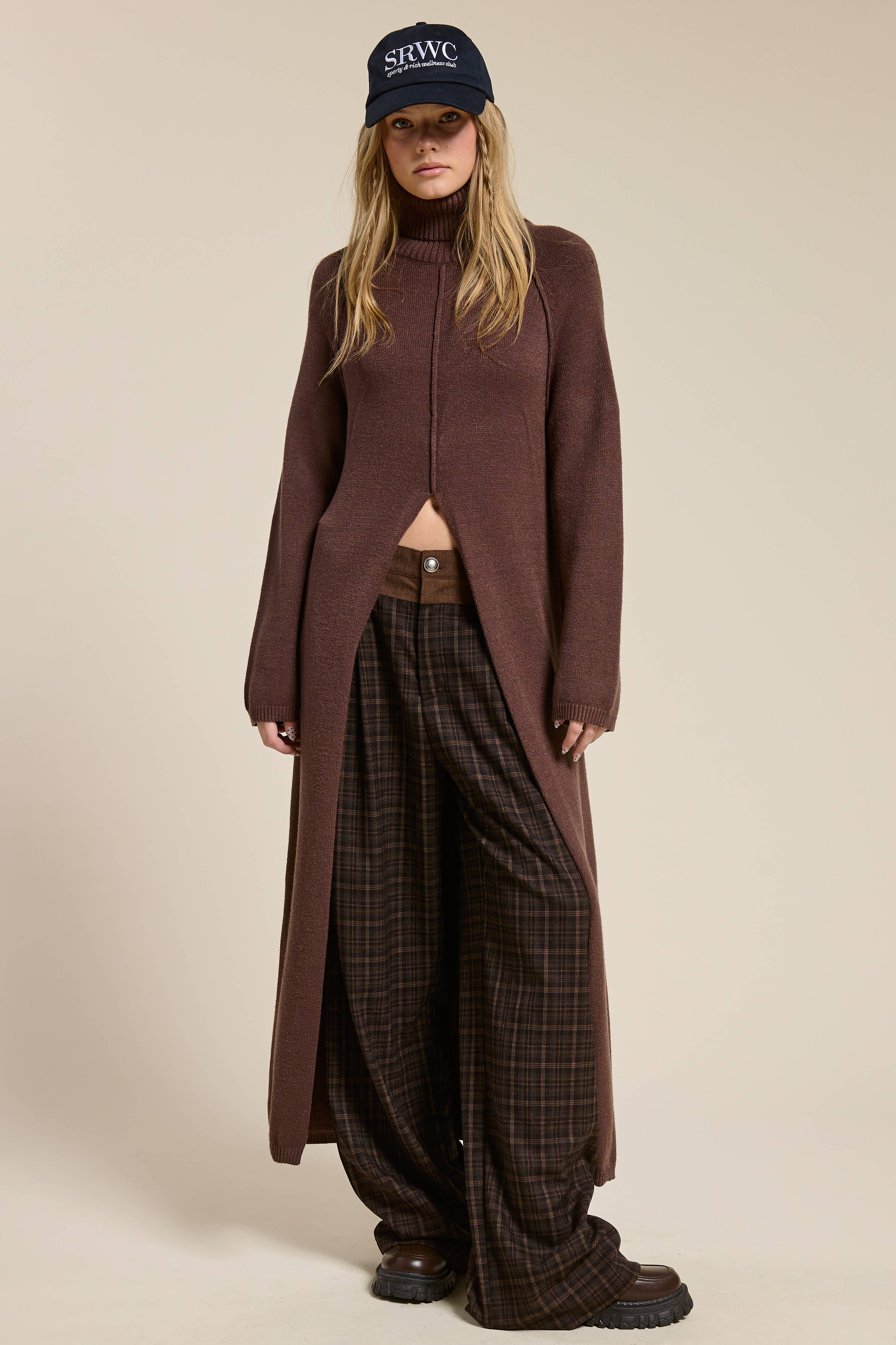 Vale Ribbed Turtleneck Tunic Sweater