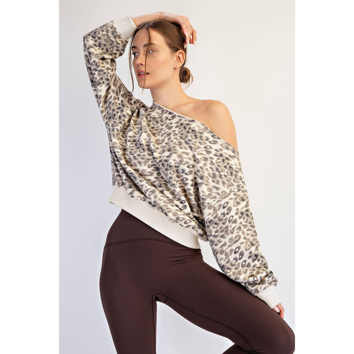 Yardly Animal Print Off Shoulder Top