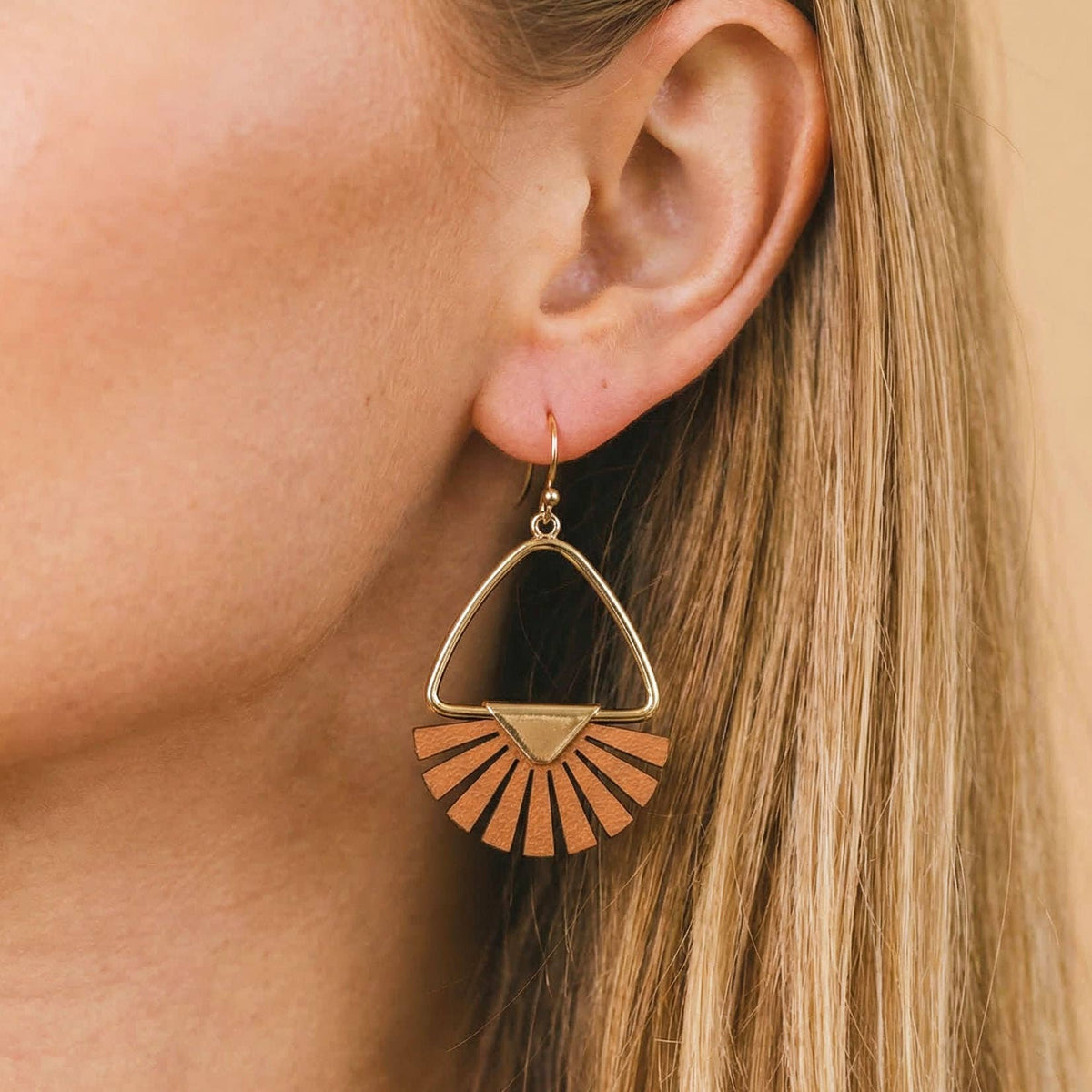 Deb Geometric Leather Drop Earrings