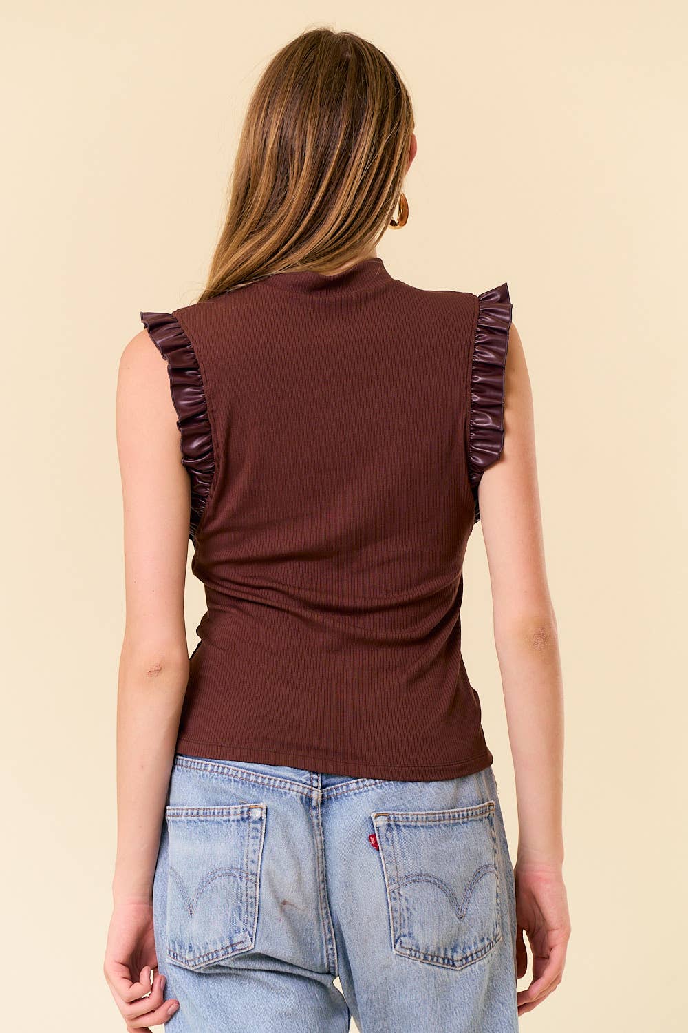 Mayer Chocolate Ruffle Tank