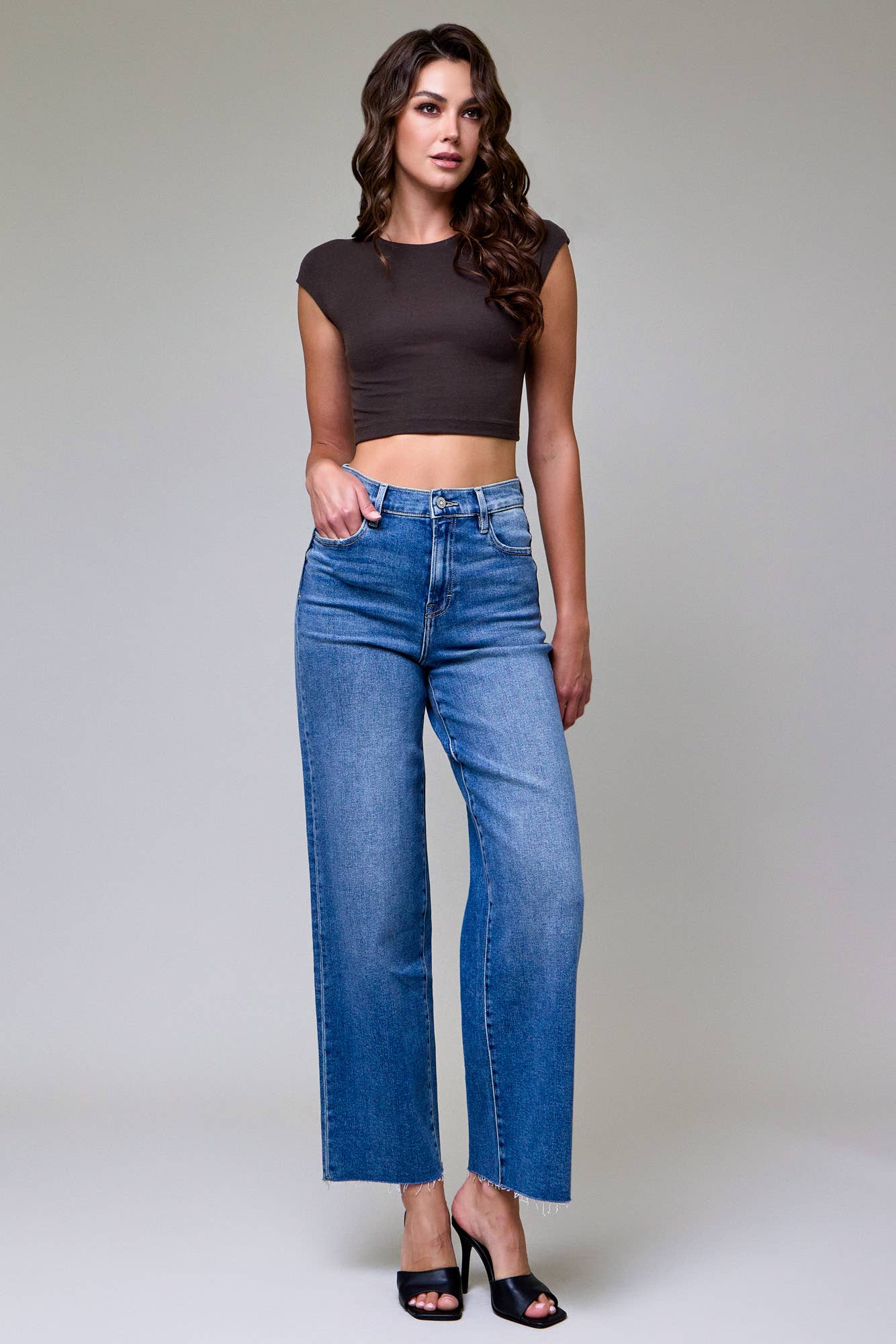 Hidden Jeans- Mae Medium Dark Clean Stretch Dad Jeans