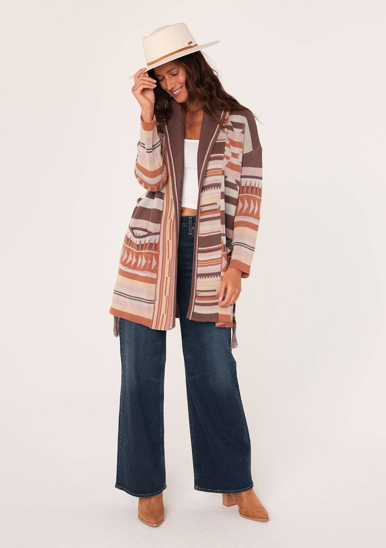 Francis Heritage Jacquard Long Sleeve Wrap Cardigan PREORDER