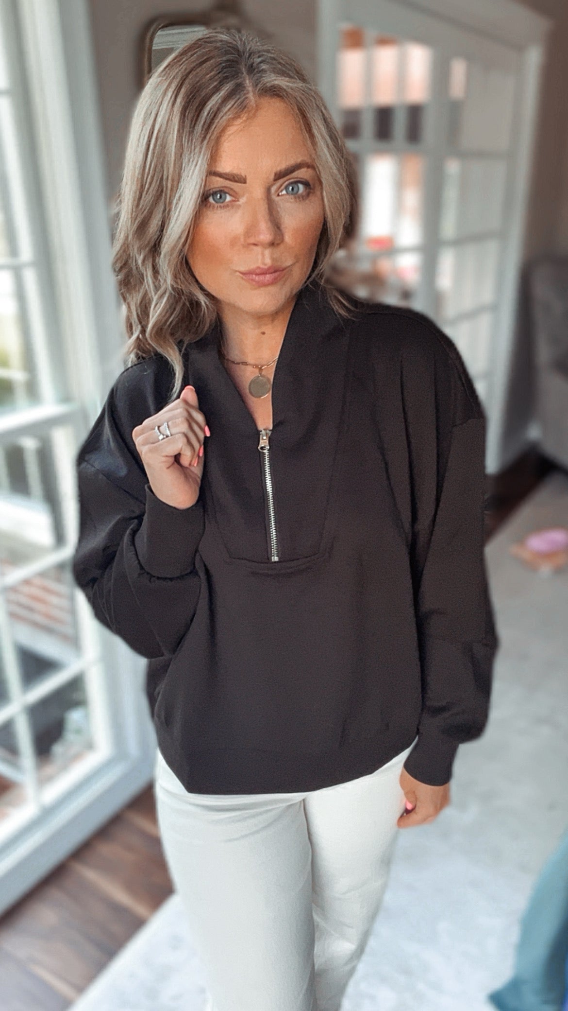 Torrey Zip Pullover Top
