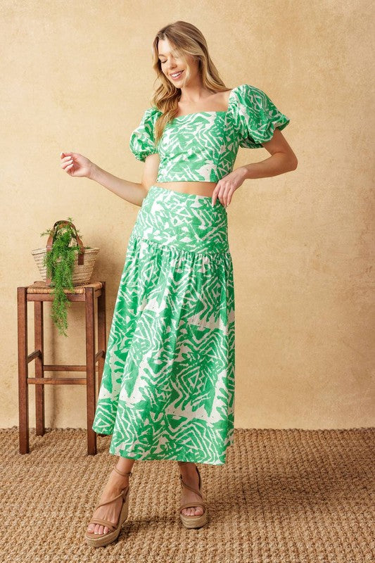 Sarnia Print Top and Skirt Set FINAL SALE