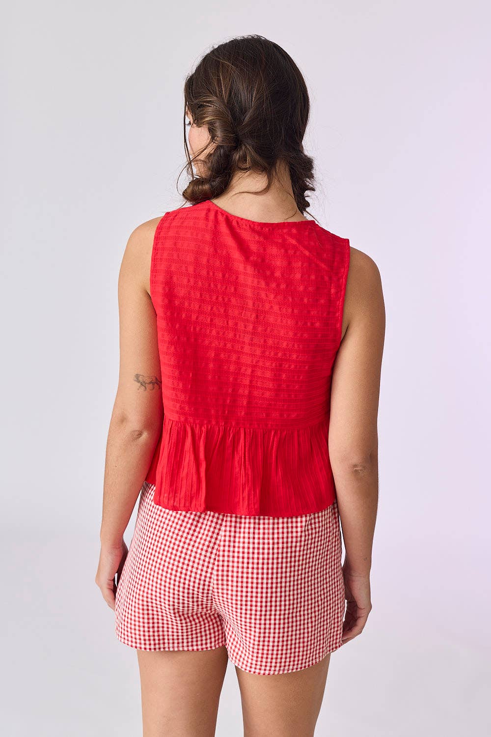 River Sleeveless Triple Bow Self Tie Top
