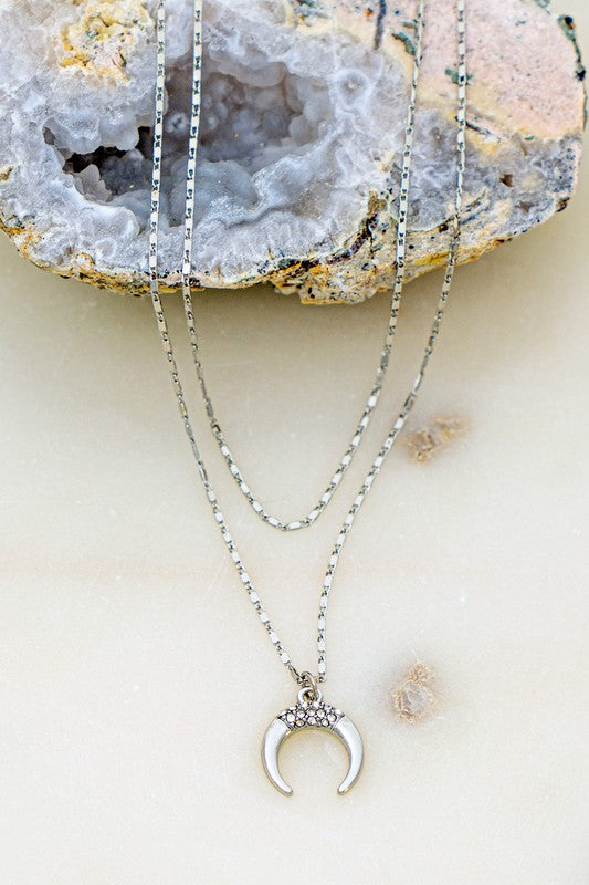 Mixen Crescent Charm Necklace (2 Colors!) FINAL SALE