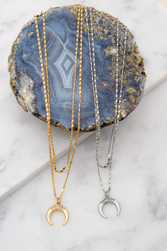 Mixen Crescent Charm Necklace (2 Colors!) FINAL SALE