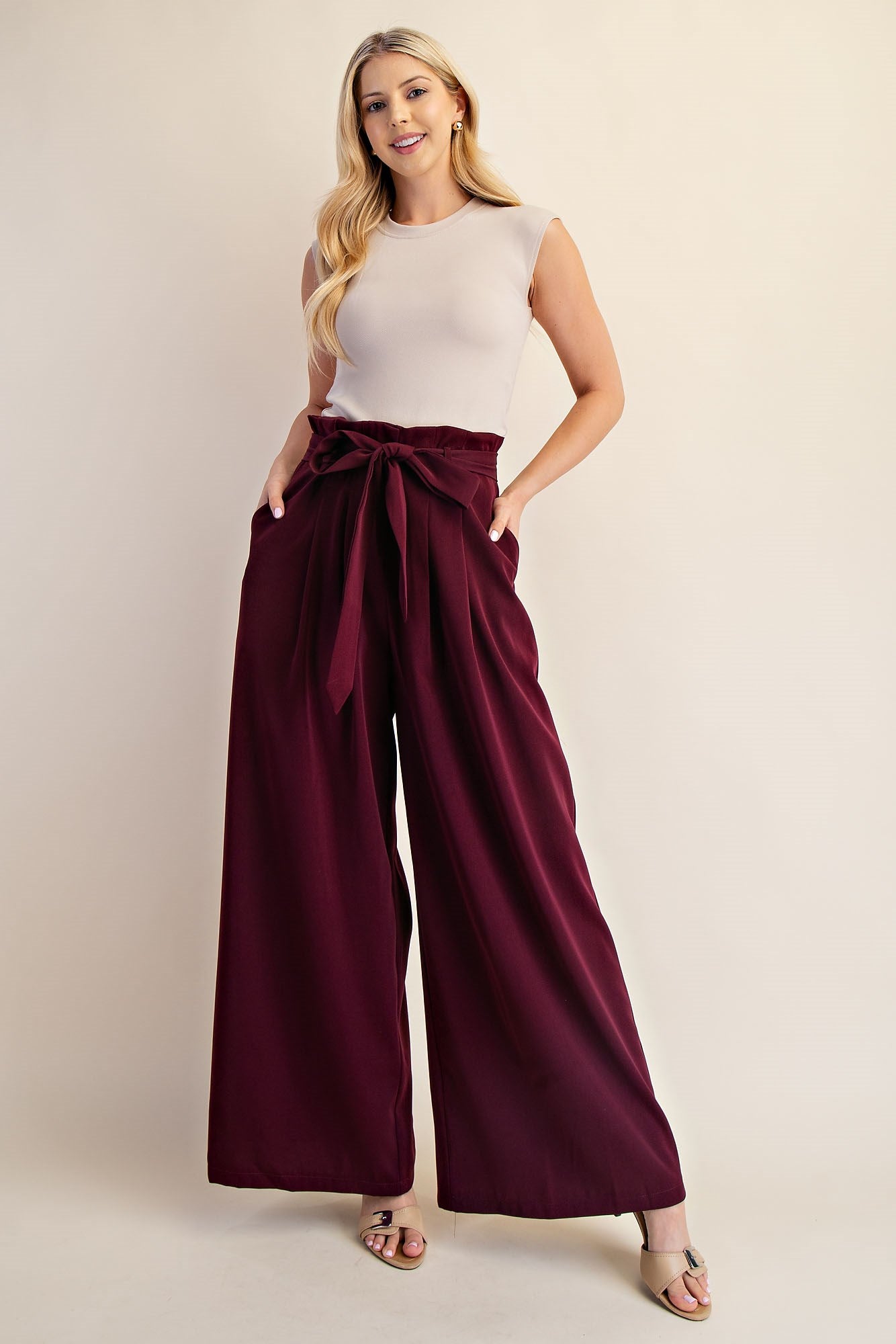 Larna Belted Wide Leg Pants