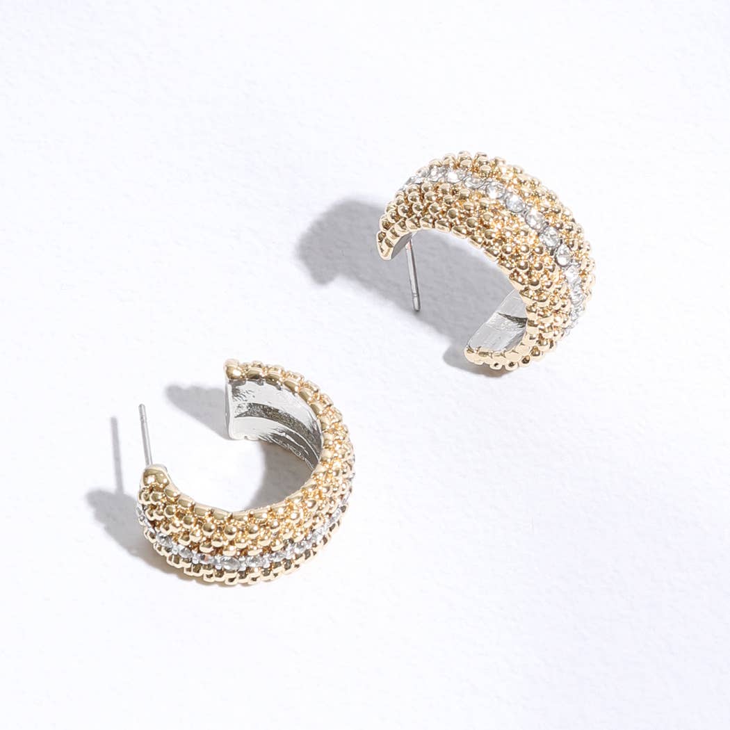 Nera Multi-Toned Wide Half Hoop Post Earrings