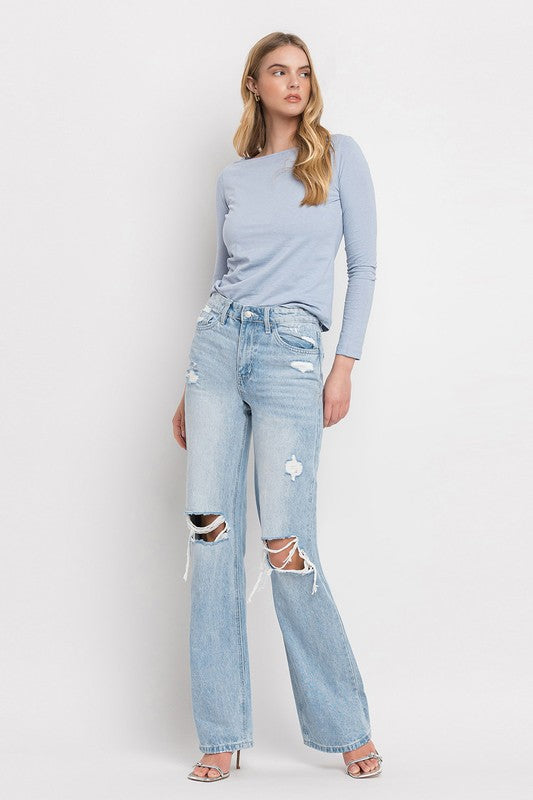 VERVET Sunny Straight Leg Distressed Jeans FINAL SALE