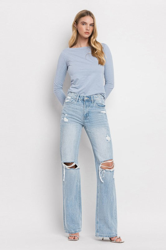 VERVET Sunny Straight Leg Distressed Jeans FINAL SALE