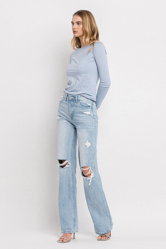 VERVET Sunny Straight Leg Distressed Jeans FINAL SALE