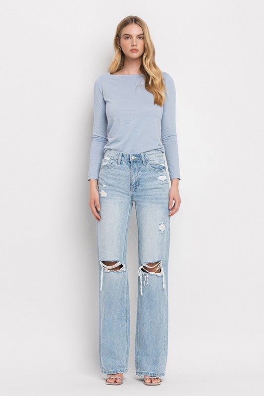 VERVET Sunny Straight Leg Distressed Jeans FINAL SALE