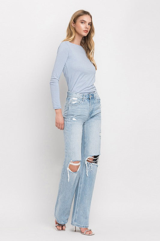 VERVET Sunny Straight Leg Distressed Jeans FINAL SALE