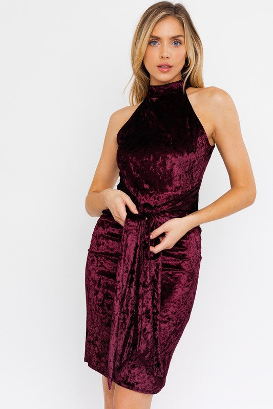 Furn Velvet Halter Dress FINAL SALE