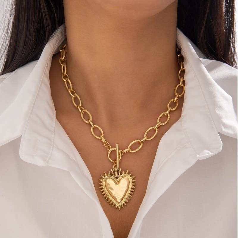 Curtis Spike Heart Chain Necklace