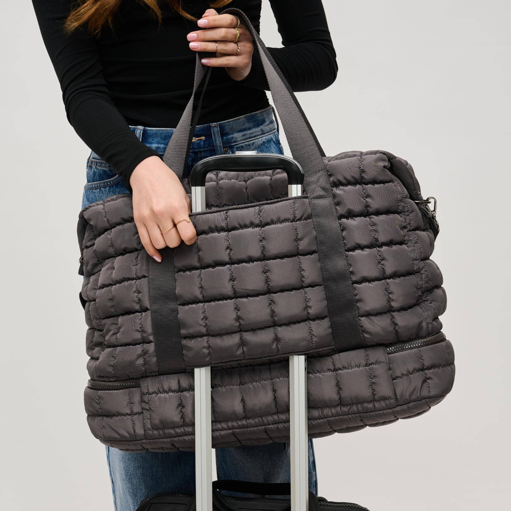 Globetrotter Quilted Nylon Puffer Travel Weekender (2 Colors!)