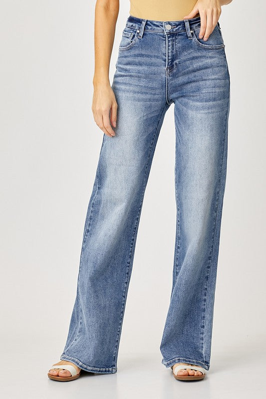 RISEN Jodi Mid Rise Wide Leg Jeans