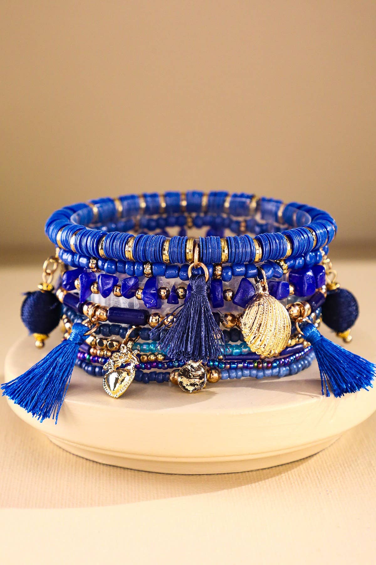 Sarly Charm & Bead Bracelet Set