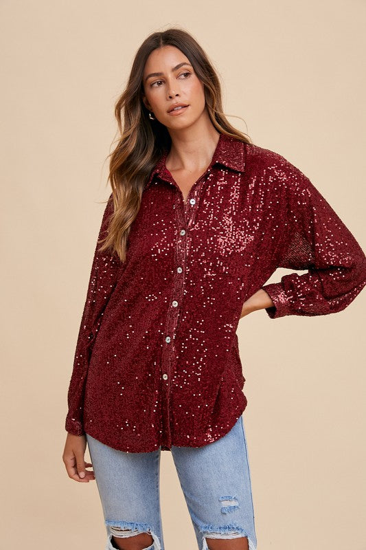 Sarah Sequin Shirt FINAL SALE