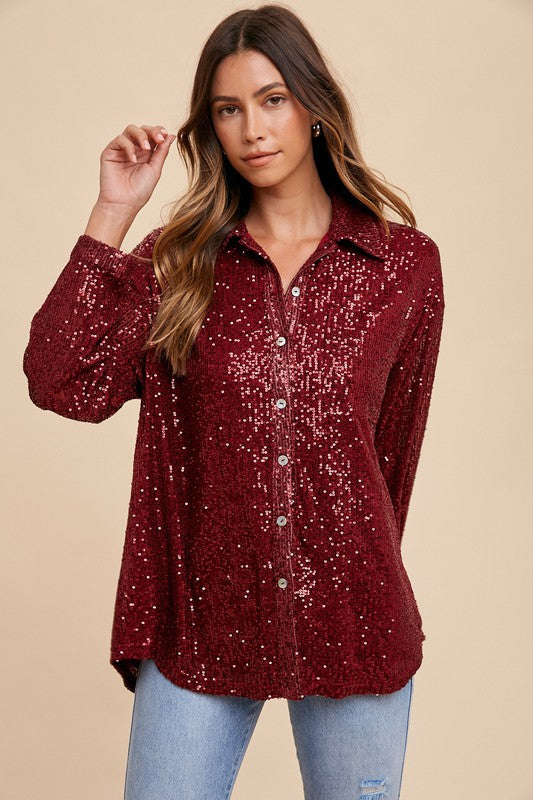 Sarah Sequin Shirt FINAL SALE
