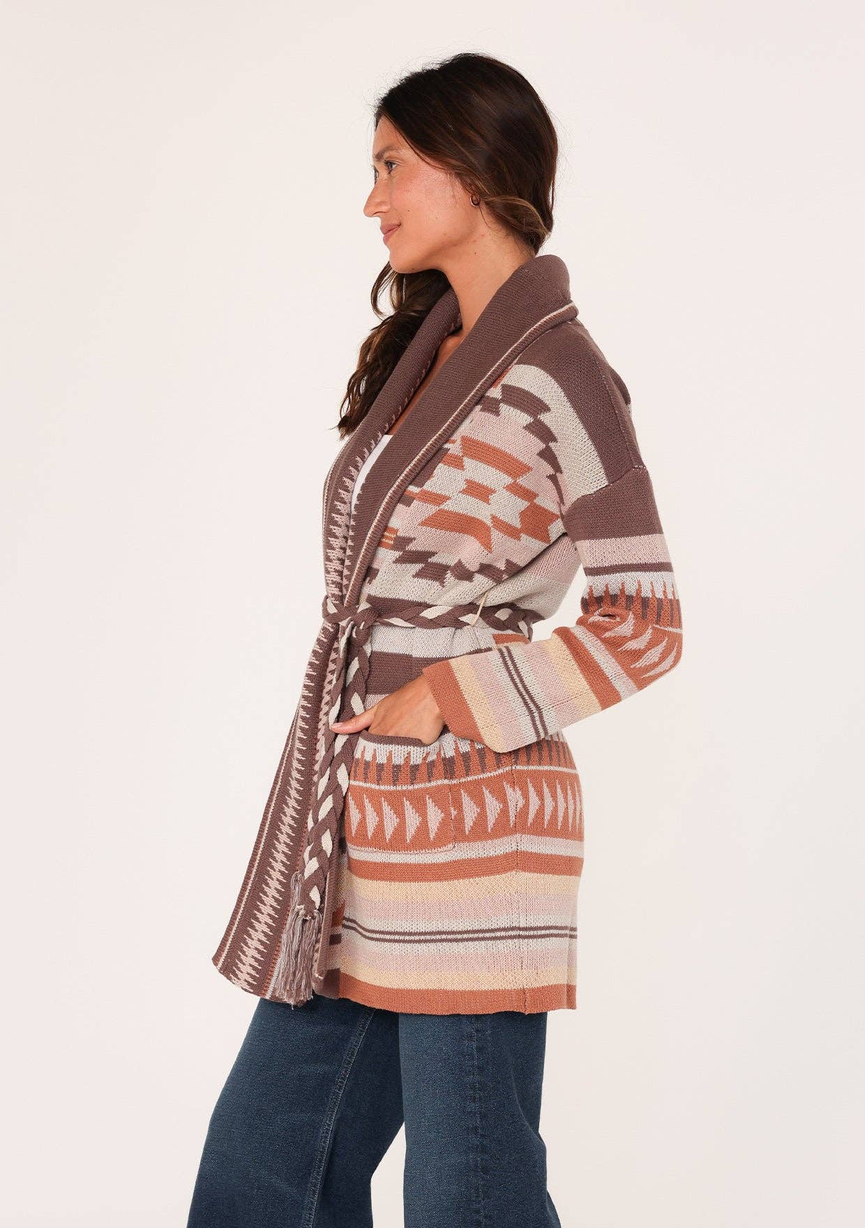Francis Heritage Jacquard Long Sleeve Wrap Cardigan PREORDER