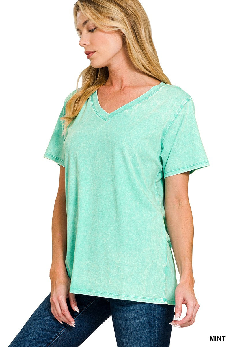 Garnia V Acid Wash Tee