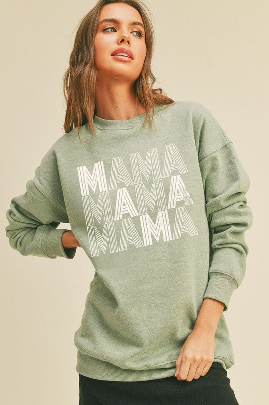 MAMA Graphic Repeat Sage Sweatshirt