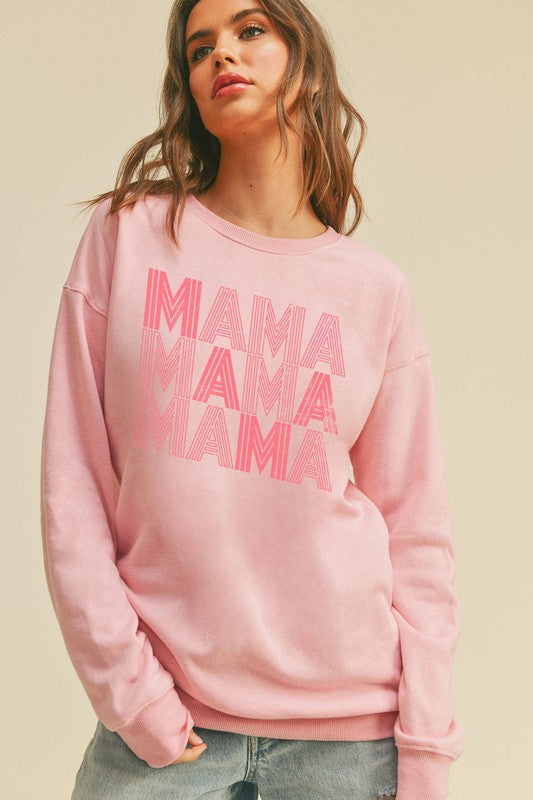 MAMA Graphic Repeat Pink Sweatshirt
