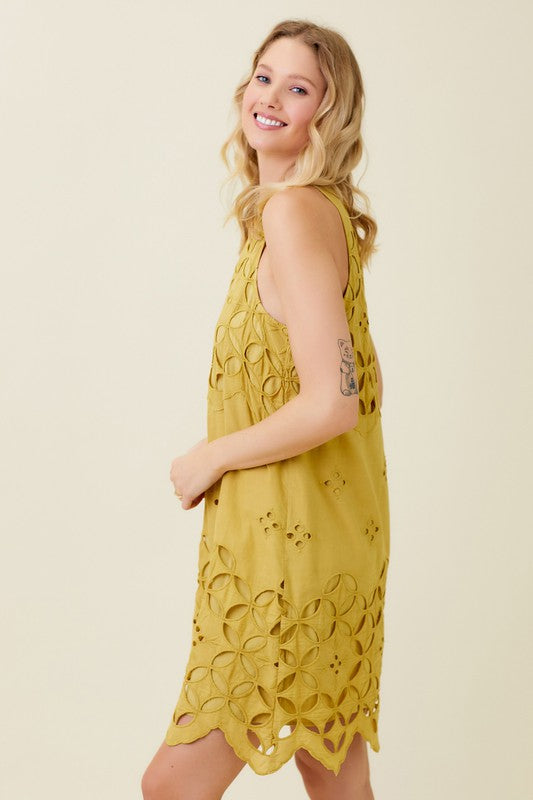 Kacey Lace Mustard Dress