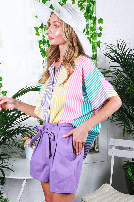 Stila Stripe Button Down Shirt FINAL SALE