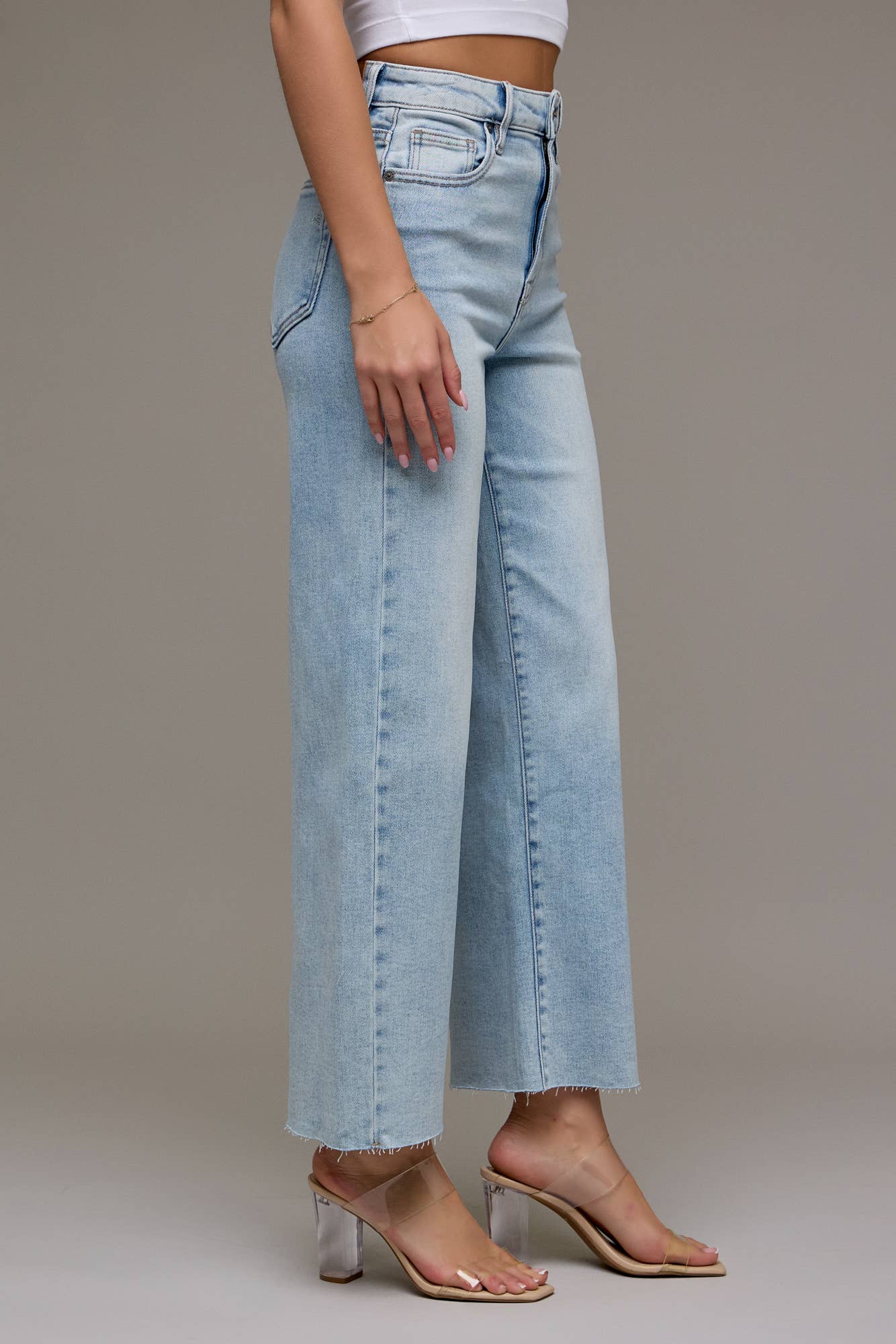 Hidden Jeans Marka Light Wash Clean Stretch Wide Leg Jeans