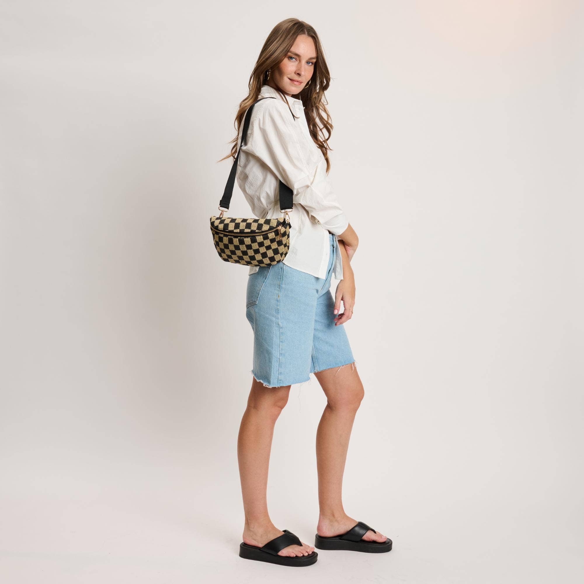 Gizelle Large Checker Belt Bag