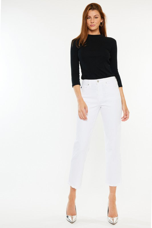 KanCan Sally High Rise Cropped Straight Leg Jeans