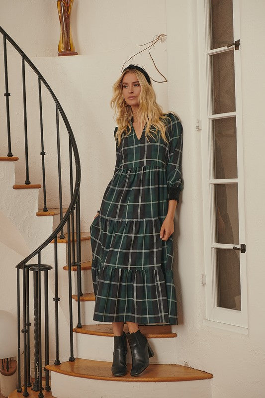 Gigi Plaid Midi Dress (XS-XL Available!) FINAL SALE