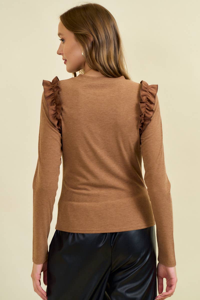 Lerner Ruffle Shoulder Top