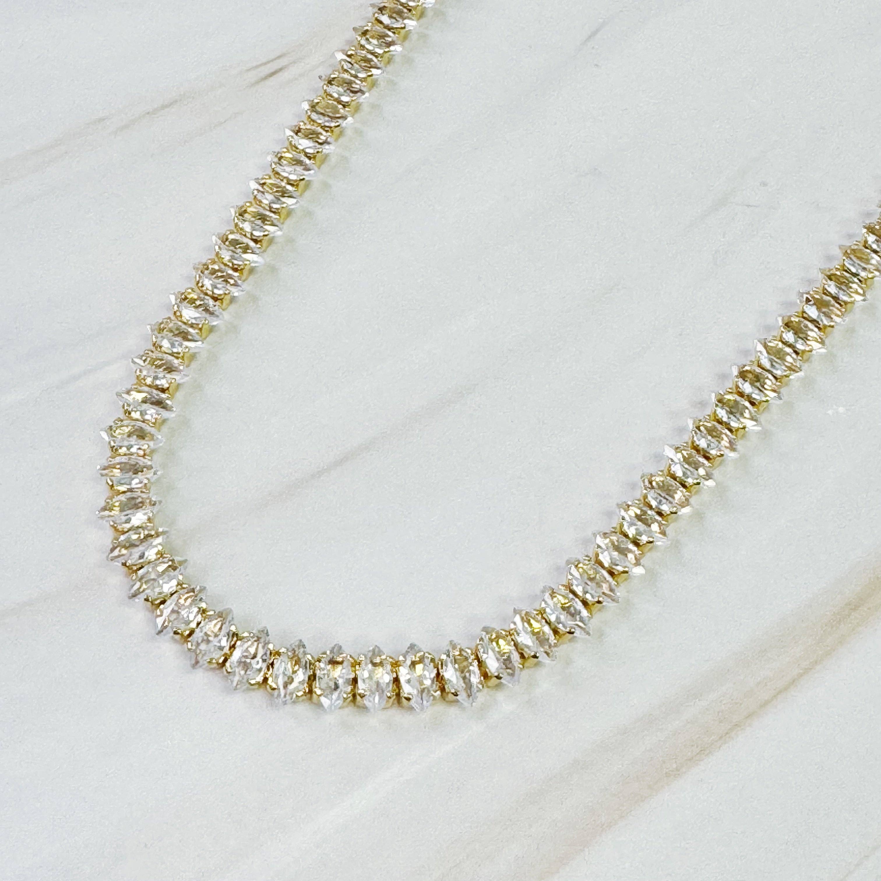 Lawry Marquise Cut Sparkle Tennis Necklace