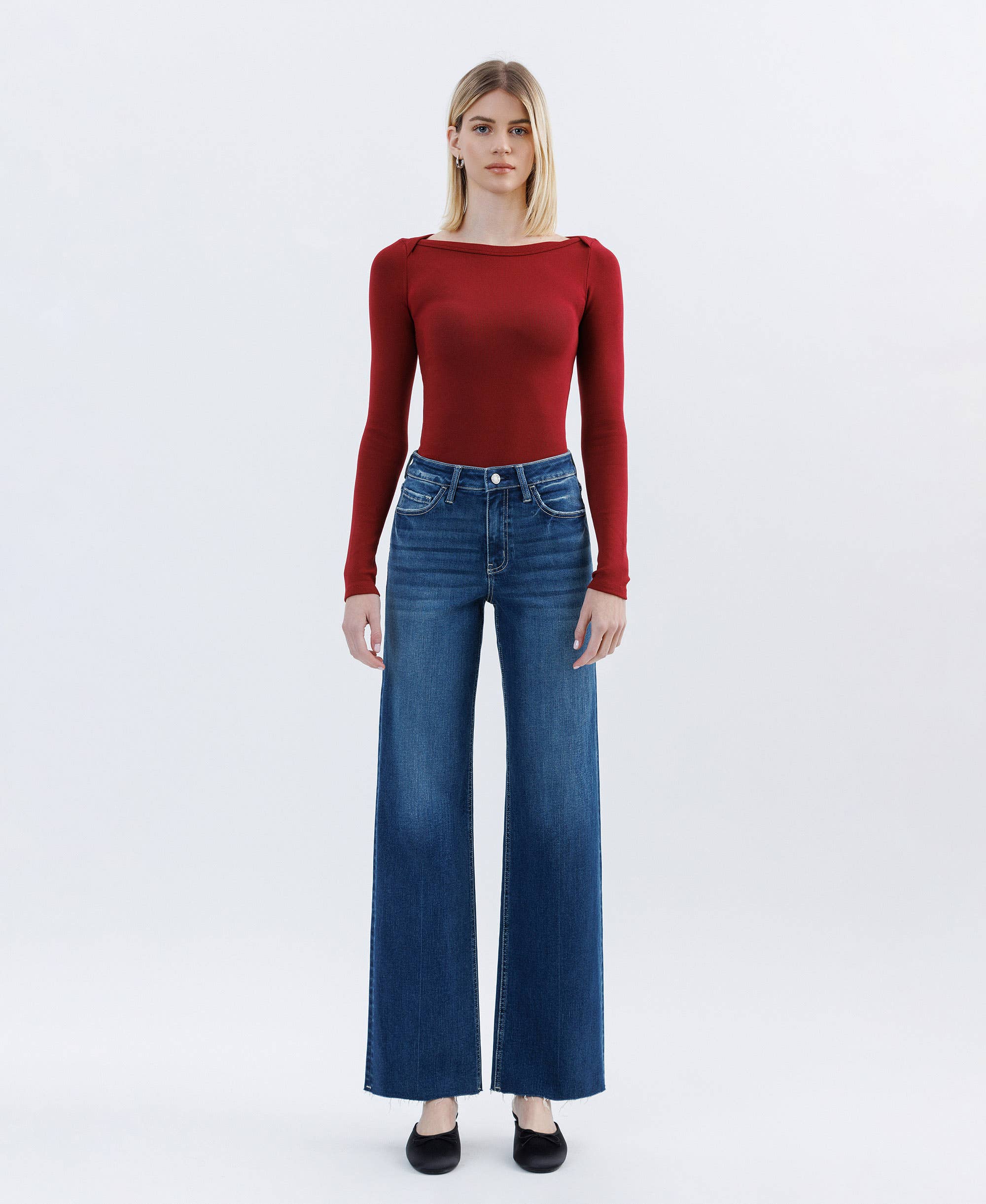 Vervet Auburn High Rise Raw Hem Slim Jeans